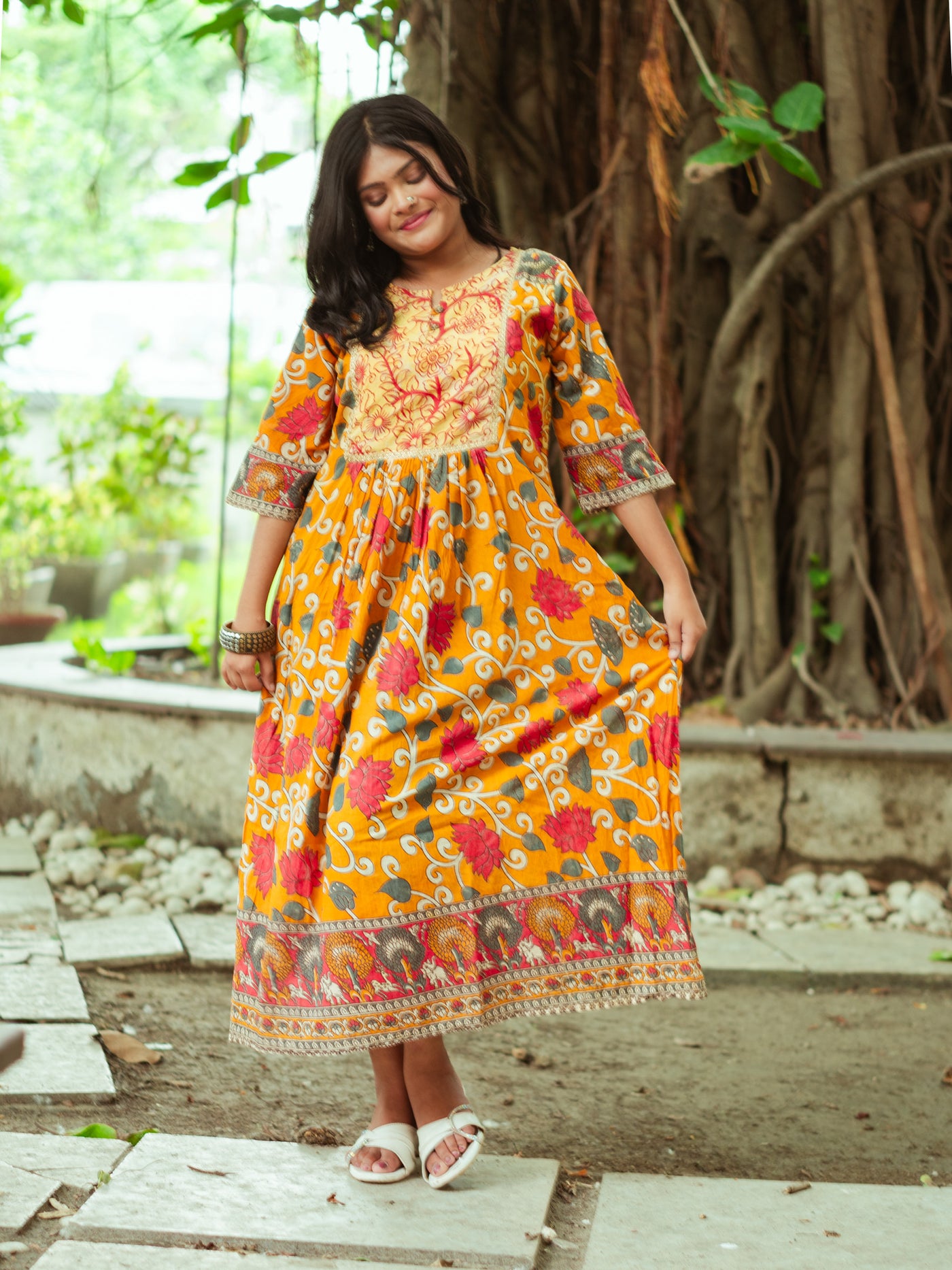 Kalamkari Kouture Cotton Dress