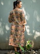 Kalamkari Designer Hand Block Cotton Dress - Uttariya