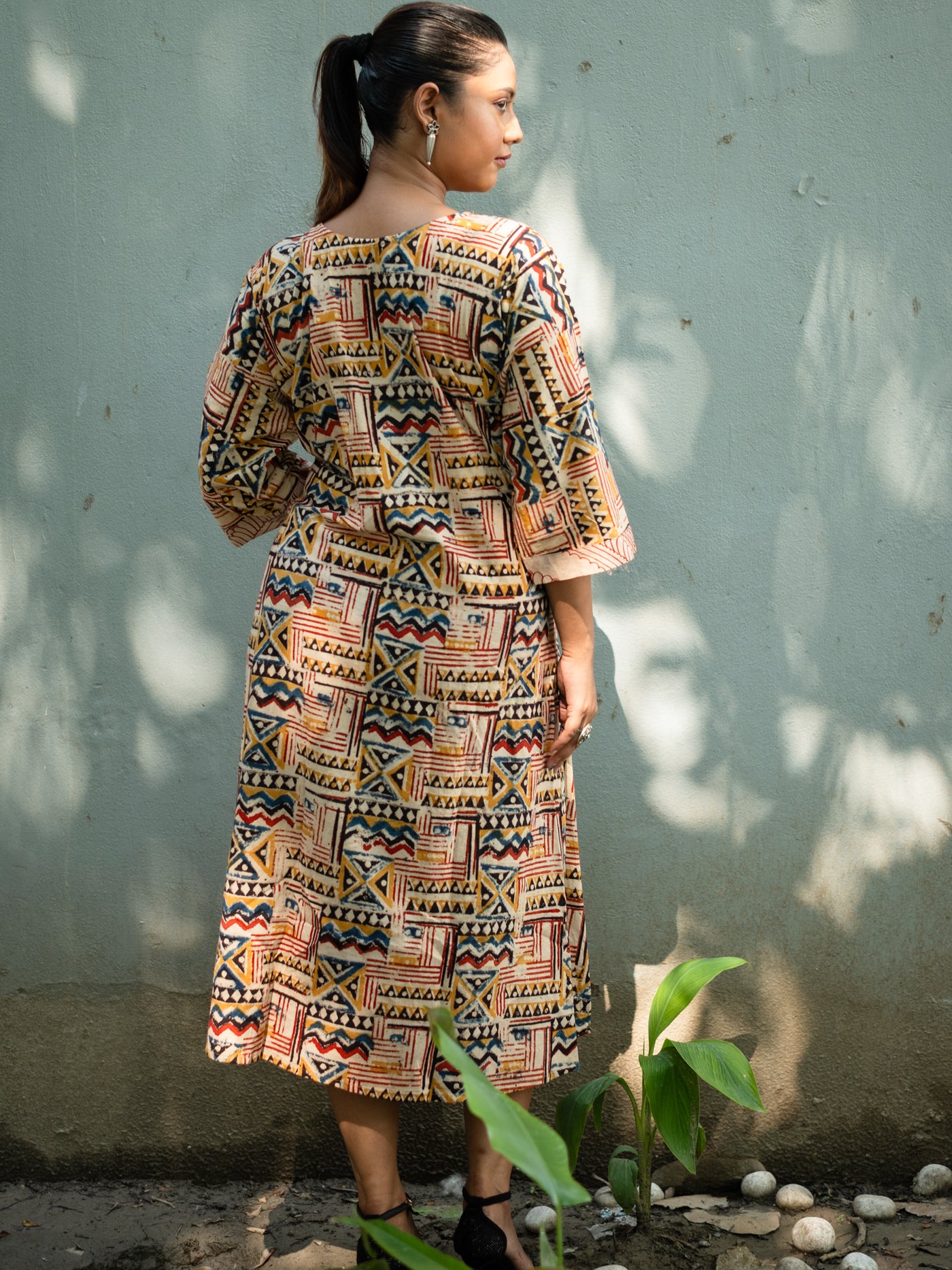 Kalamkari Designer Hand Block Cotton Dress - Uttariya