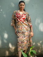 Kalamkari Designer Hand Block Cotton Dress - Uttariya