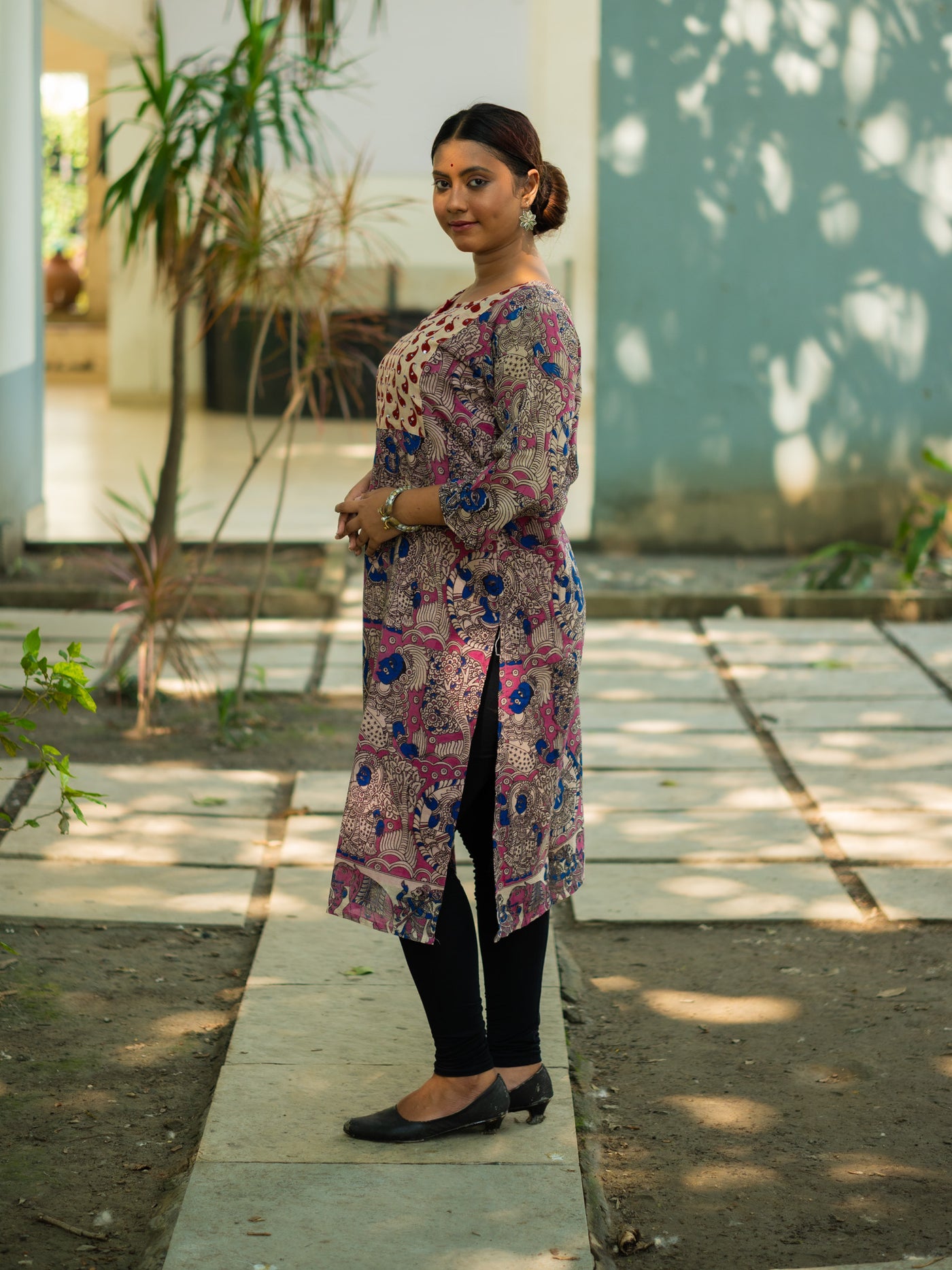 Rangrez Designer Kalamkari Cotton Kurta - Uttariya