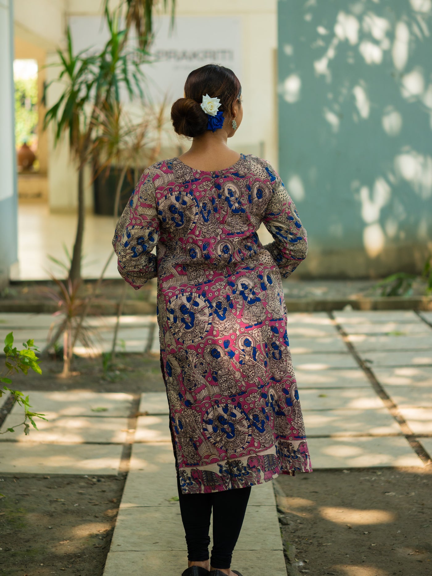 Rangrez Designer Kalamkari Cotton Kurta - Uttariya
