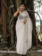 White Saga Saree