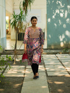 Rangrez Designer Kalamkari Cotton Kurta - Uttariya