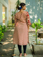 LalPedana Kalamkari Designer Cotton Kurta - Uttariya