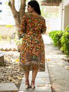 Polycolour Kalamkari Print Cotton Dress