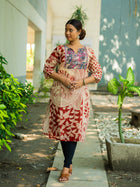 LalPedana Kalamkari Designer Cotton Kurta - Uttariya