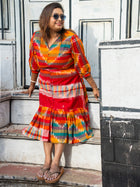 Brishti — Handwoven Ikat Cotton Dress - Uttariya