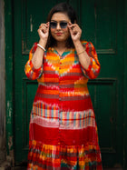 Brishti — Handwoven Ikat Cotton Dress - Uttariya