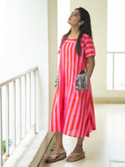 Pink Shock  Dress - Uttariya