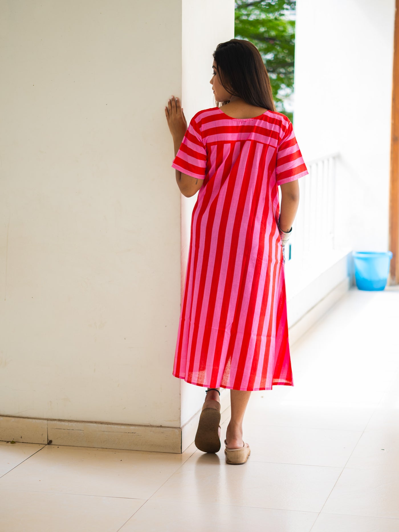 Pink Shock  Dress - Uttariya