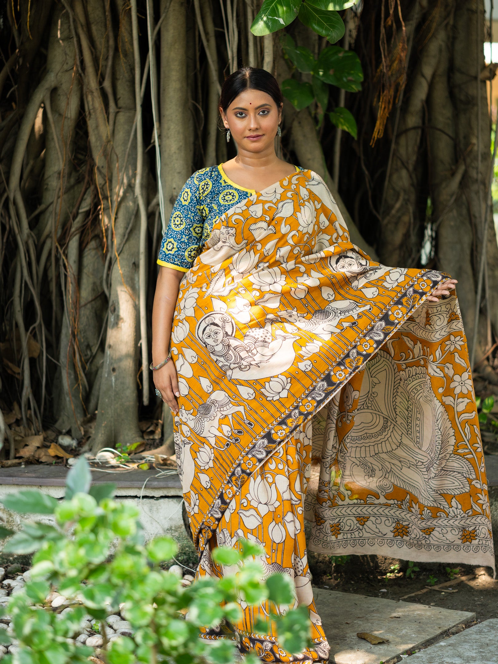 Godhenu Kalamkari Saree