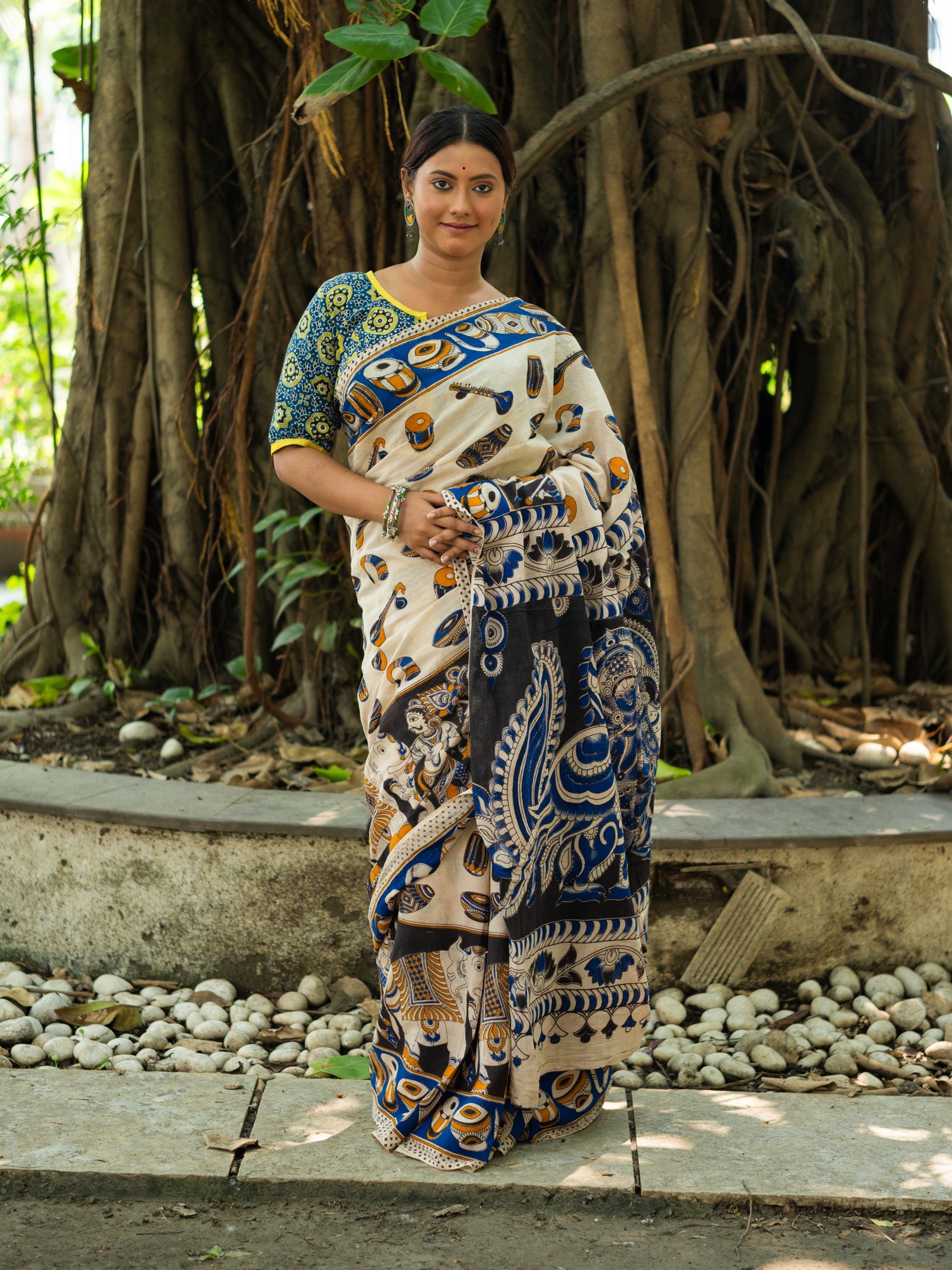 Musical Kalamkari Saree