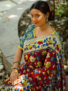 Marooniya Kalamkari Cotton Saree