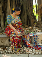 Marooniya Kalamkari Cotton Saree