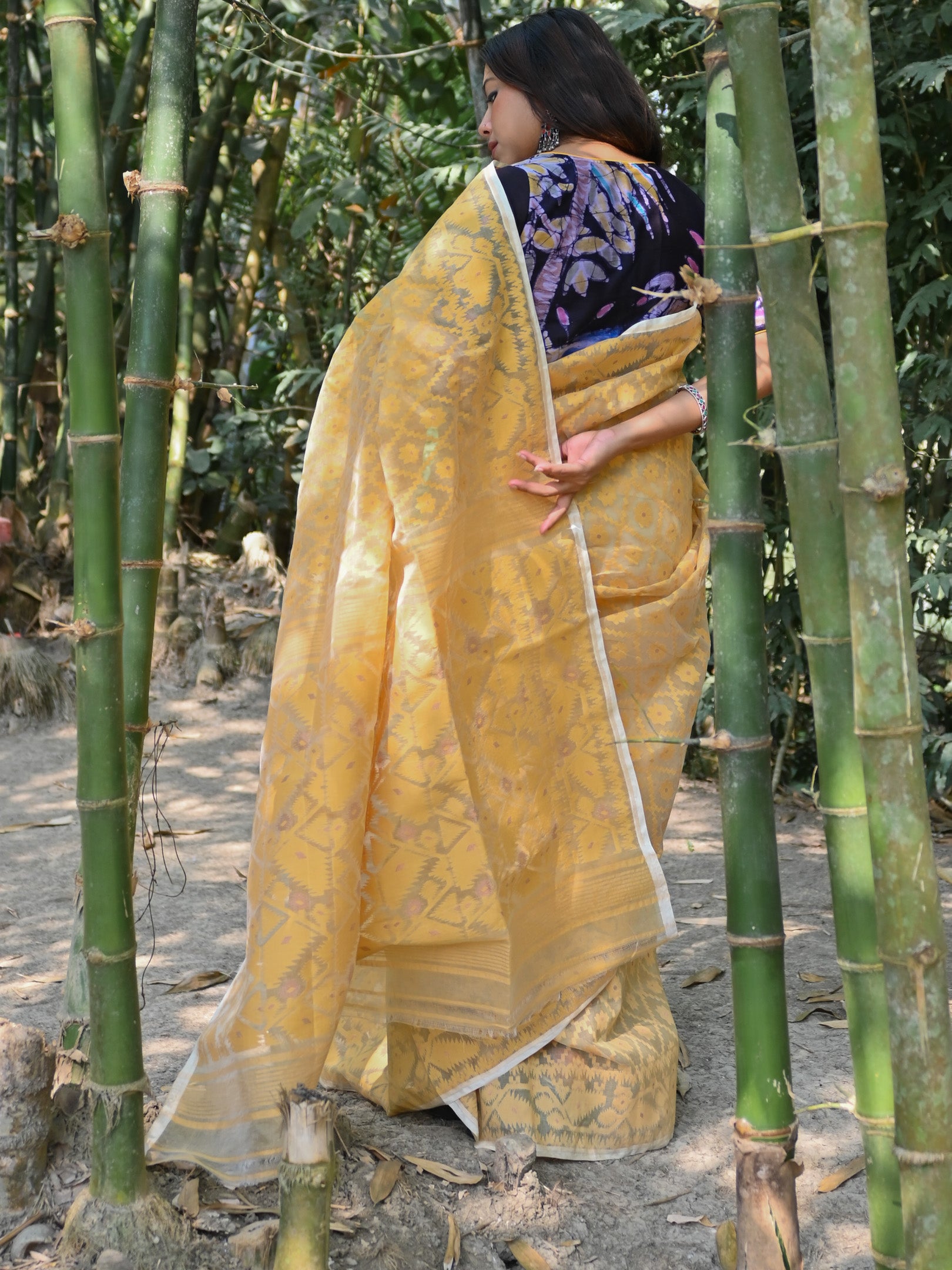 Beige Jamdani Saree