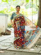 Marooniya Kalamkari Cotton Saree