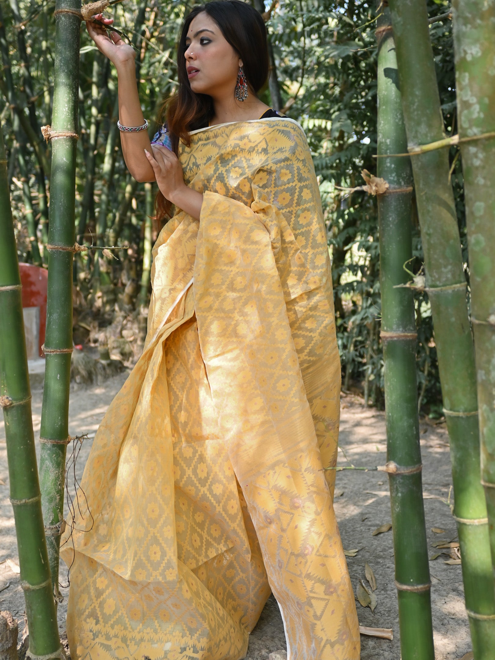 Beige Jamdani Saree