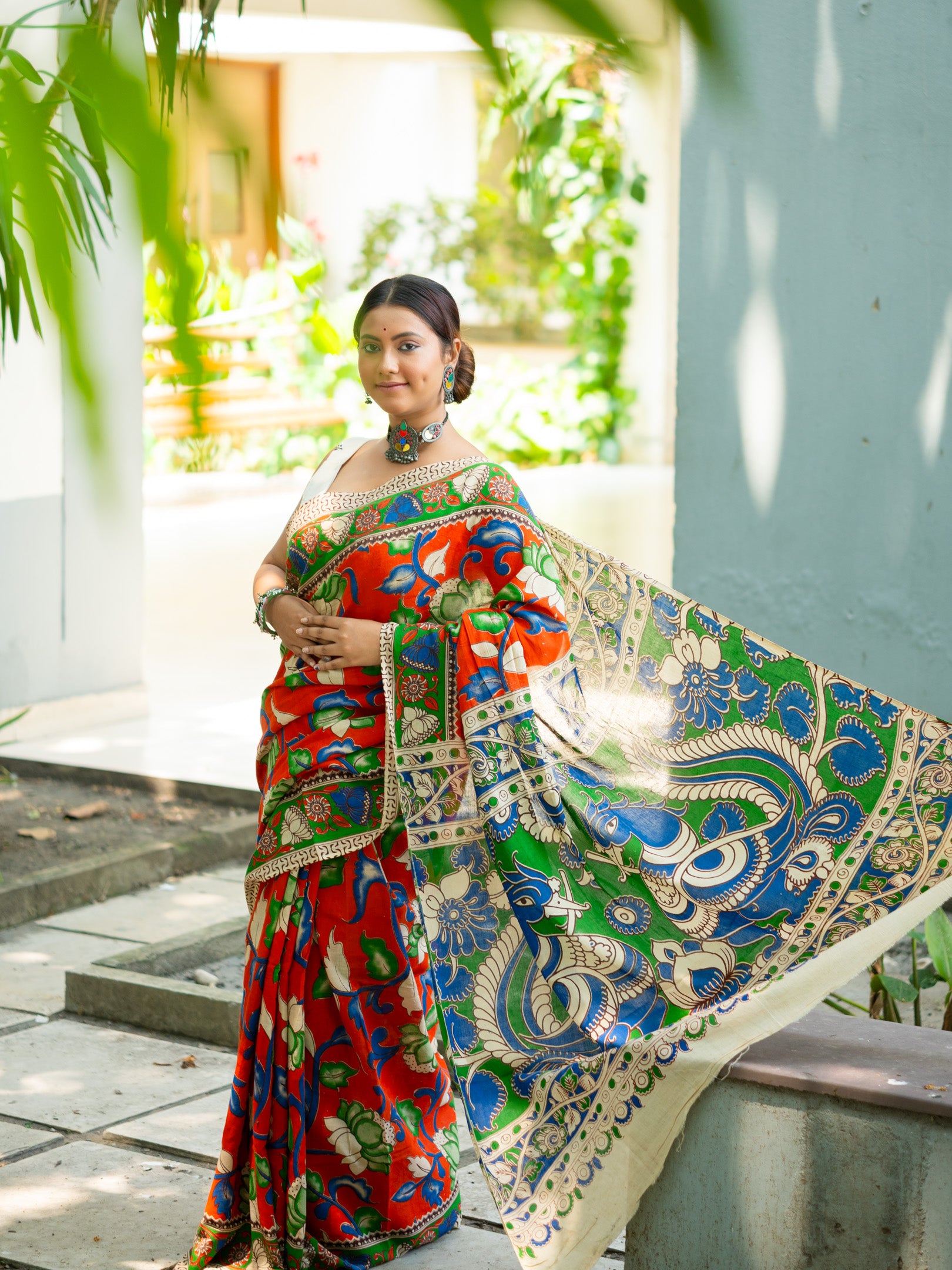 Oranganra Kalamkari Saree