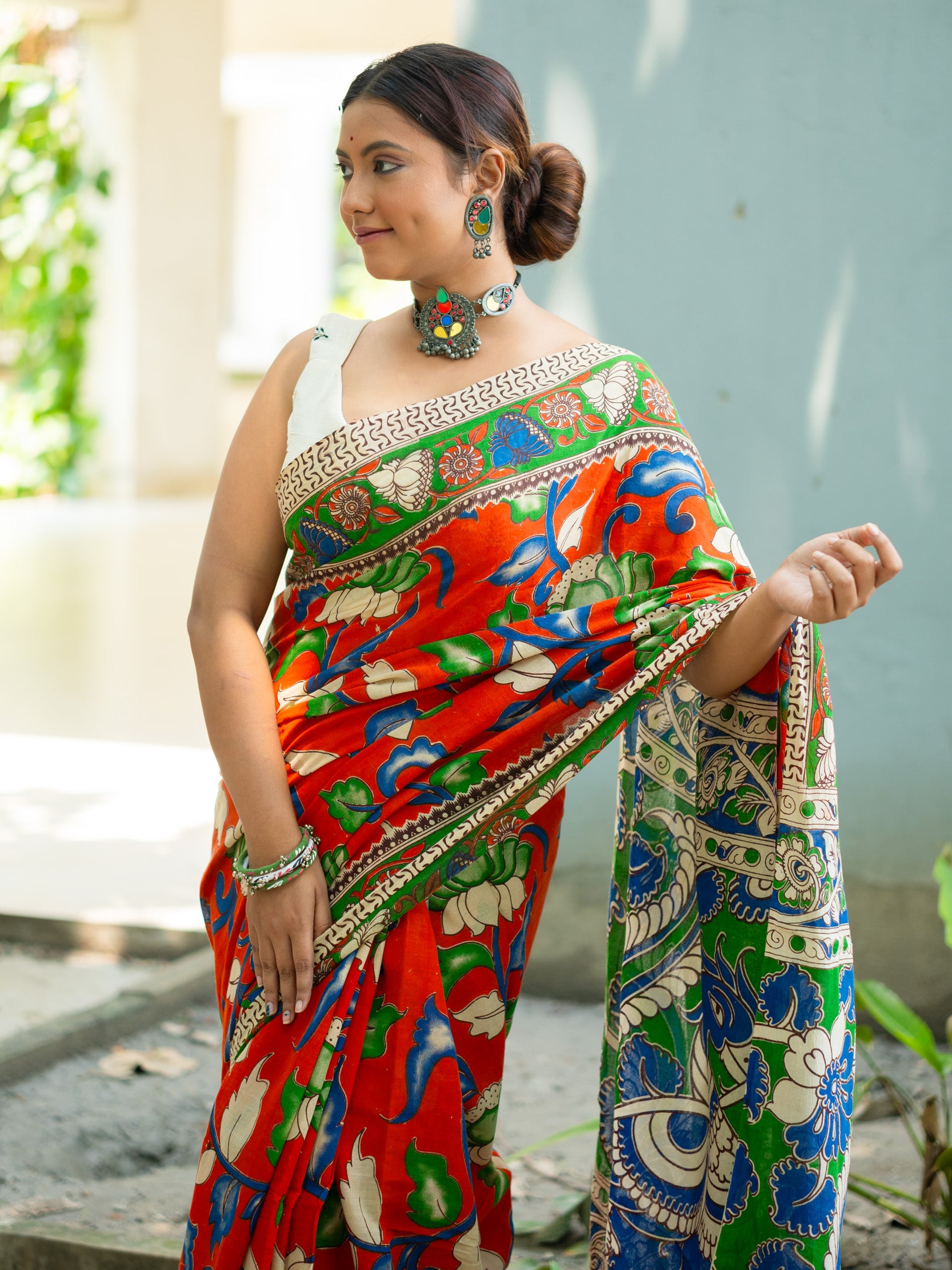 Oranganra Kalamkari Saree
