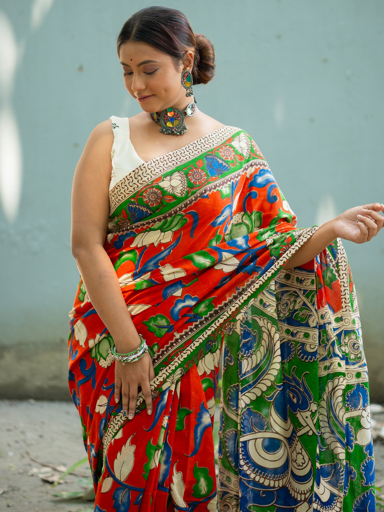 Oranganra Kalamkari Saree