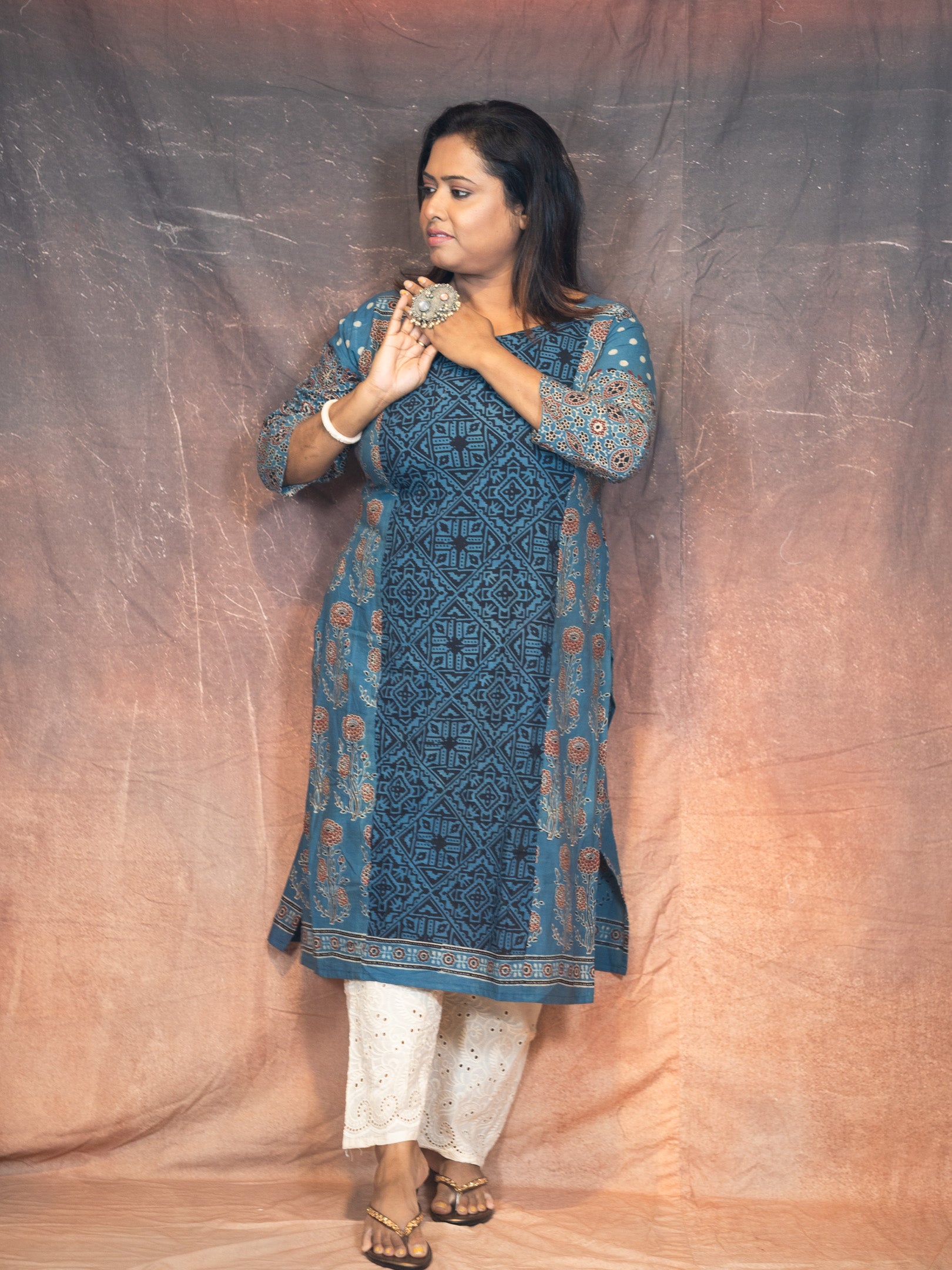 Ajrakh Kurta Set