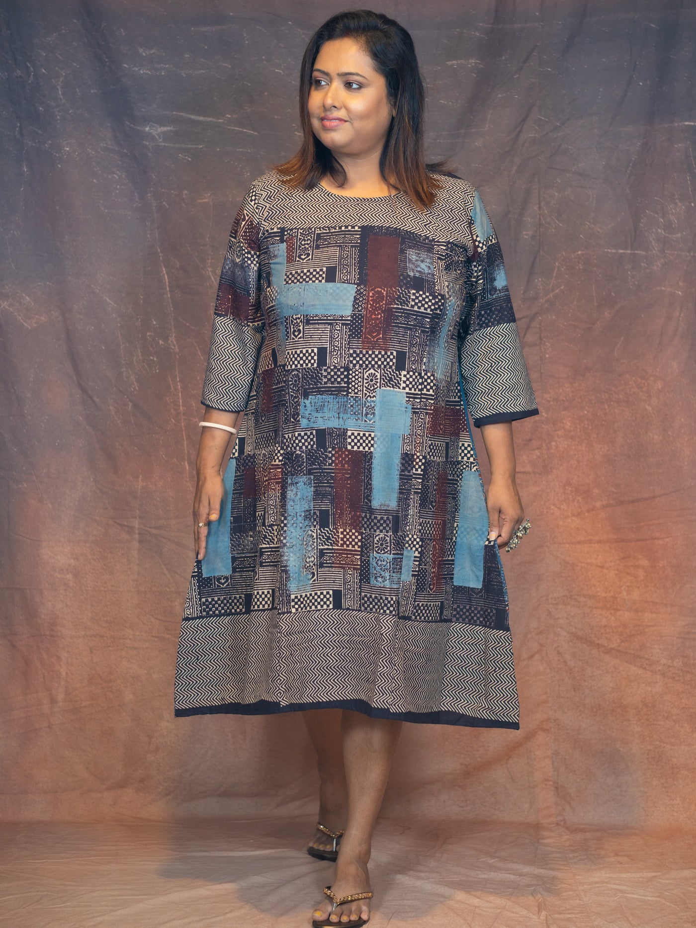 Ajrakh A Line dress