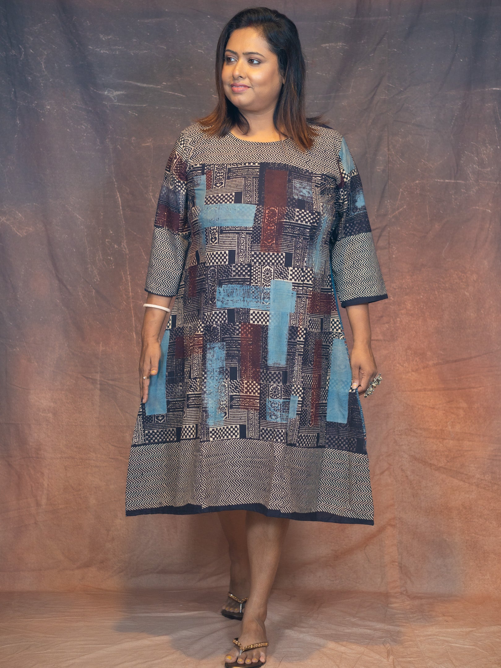 Ajrakh A Line dress