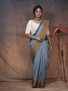 Soothing grey-blue base  Saree