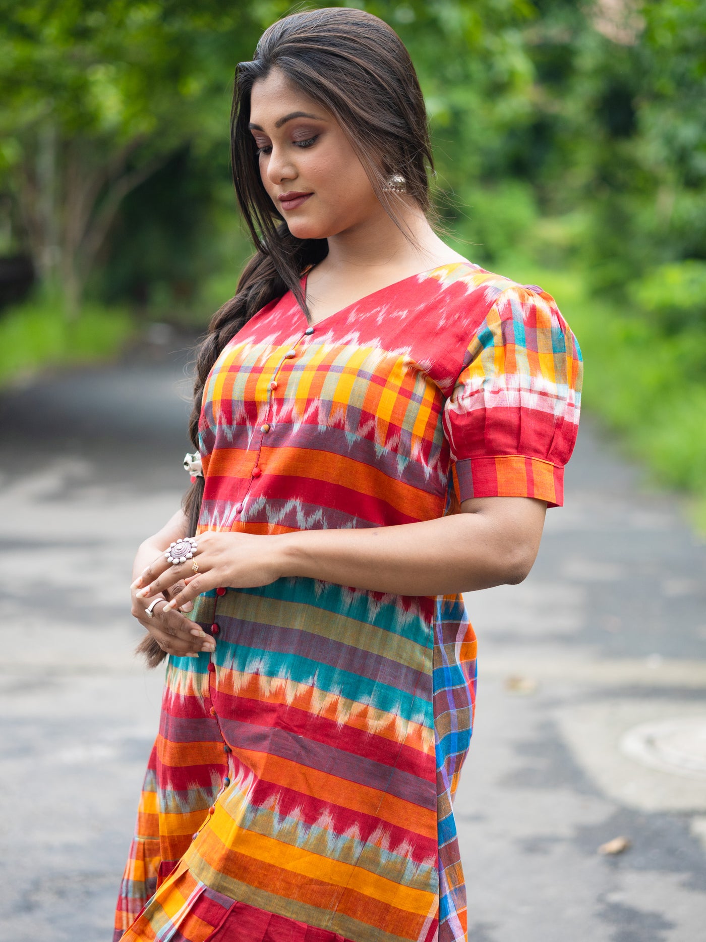 Indradhanush Gamcha Dress - Uttariya