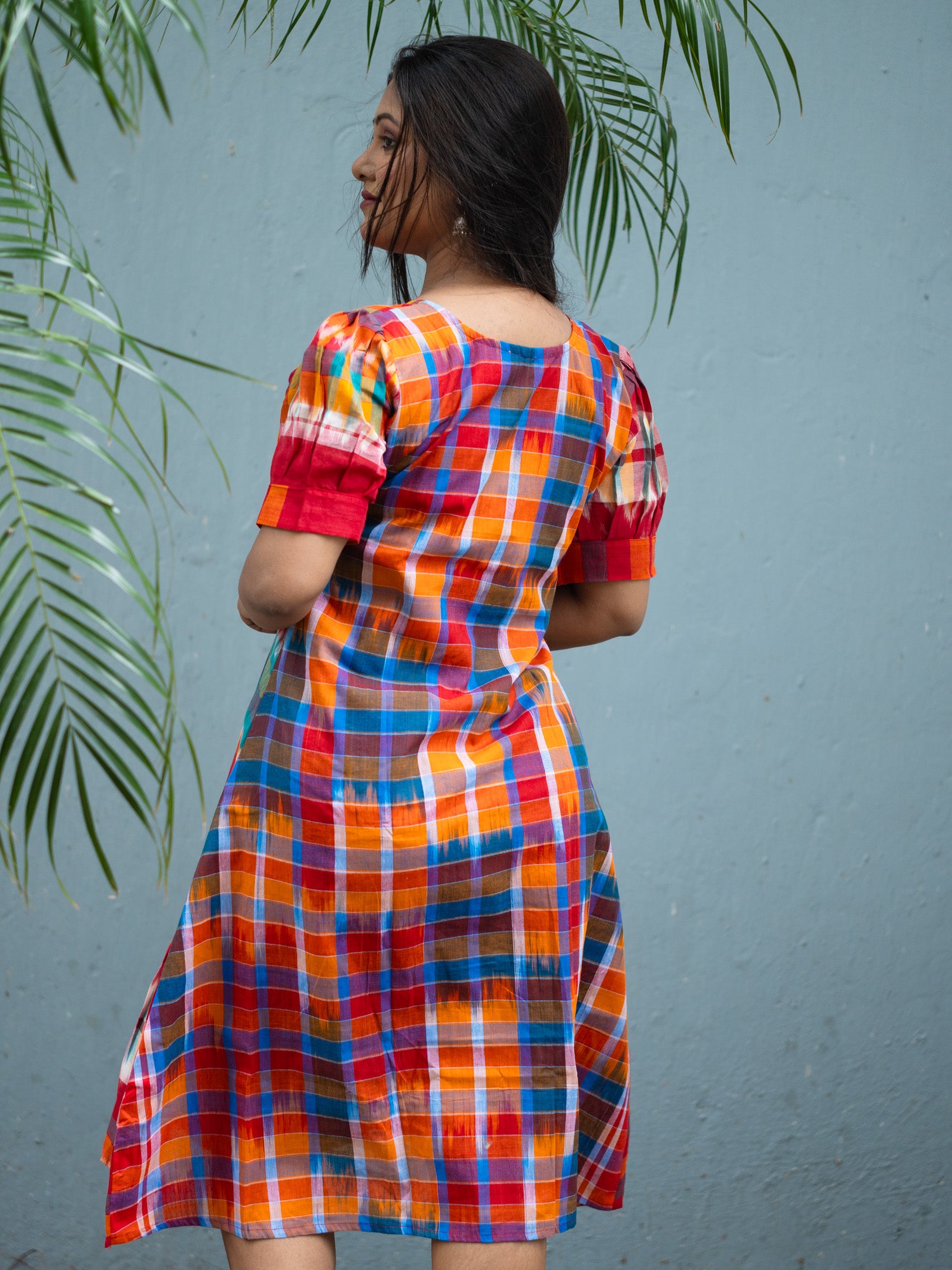 Rainbow Charm Handloom  Cotton Gamcha Dress