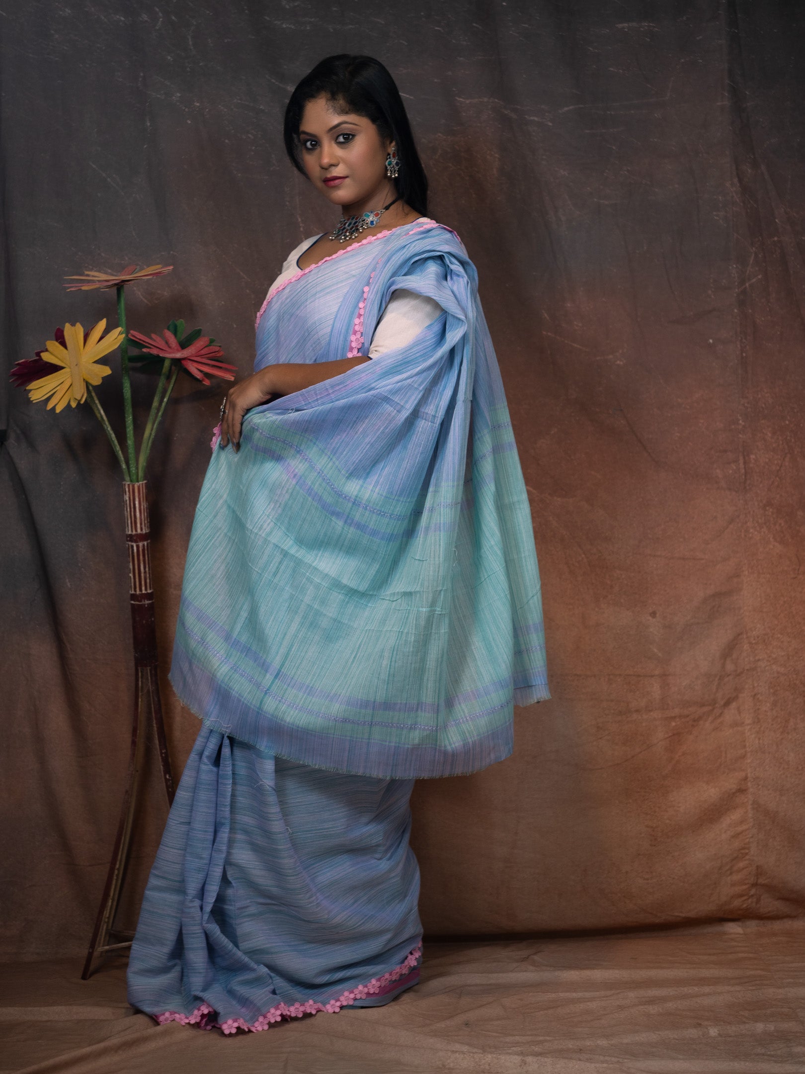 Blue baseSaree