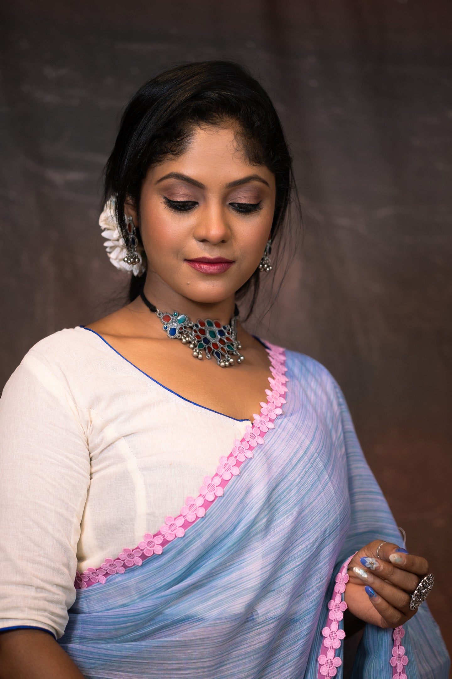 Blue baseSaree