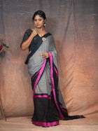 Pink Gray Saree - Uttariya