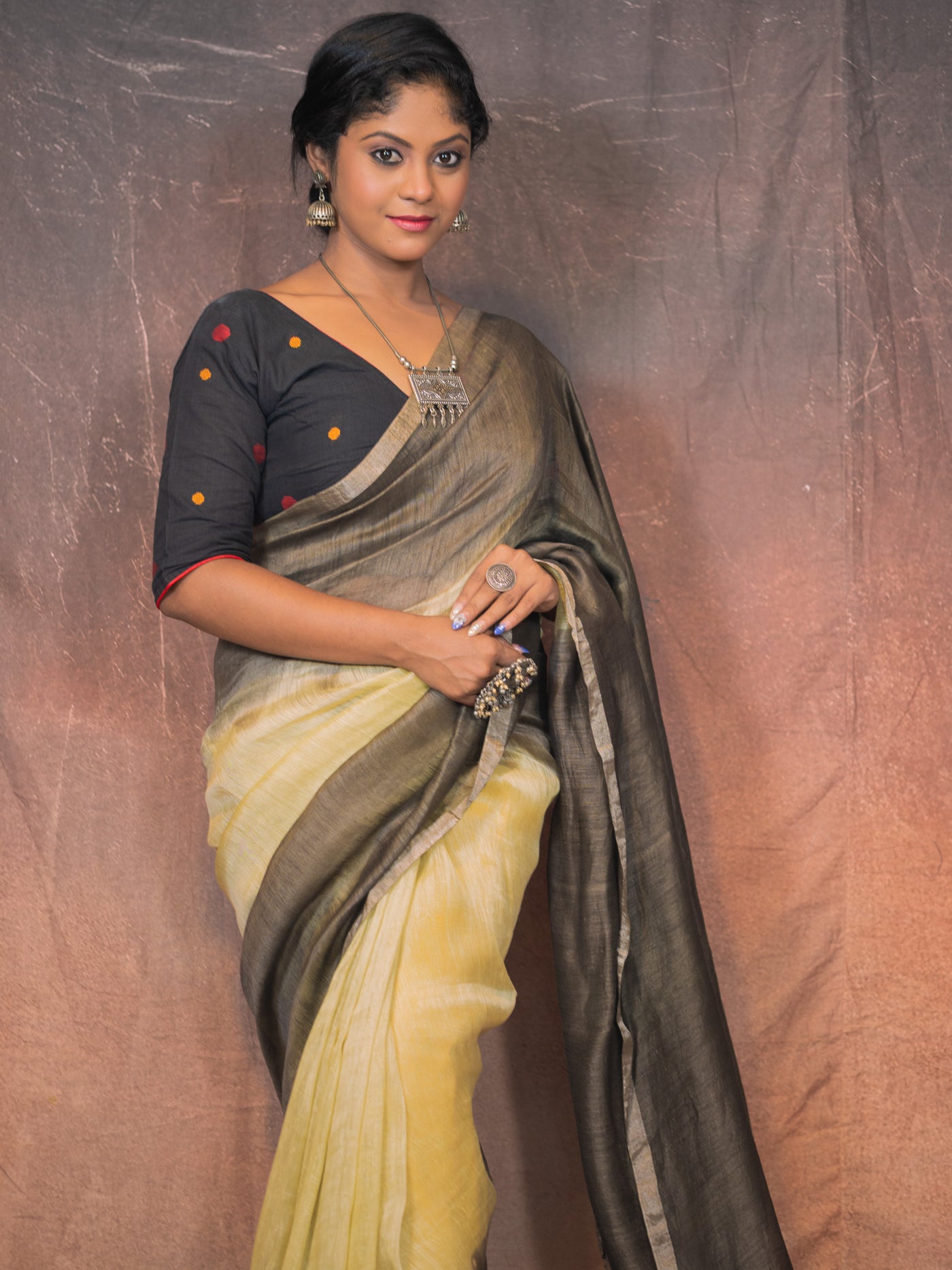Slk Linen Saree