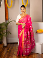 Gulabi Noor Saree