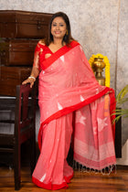 Arajita – Red & White Bengal Cotton Saree