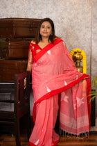 Arajita – Red & White Bengal Cotton Saree