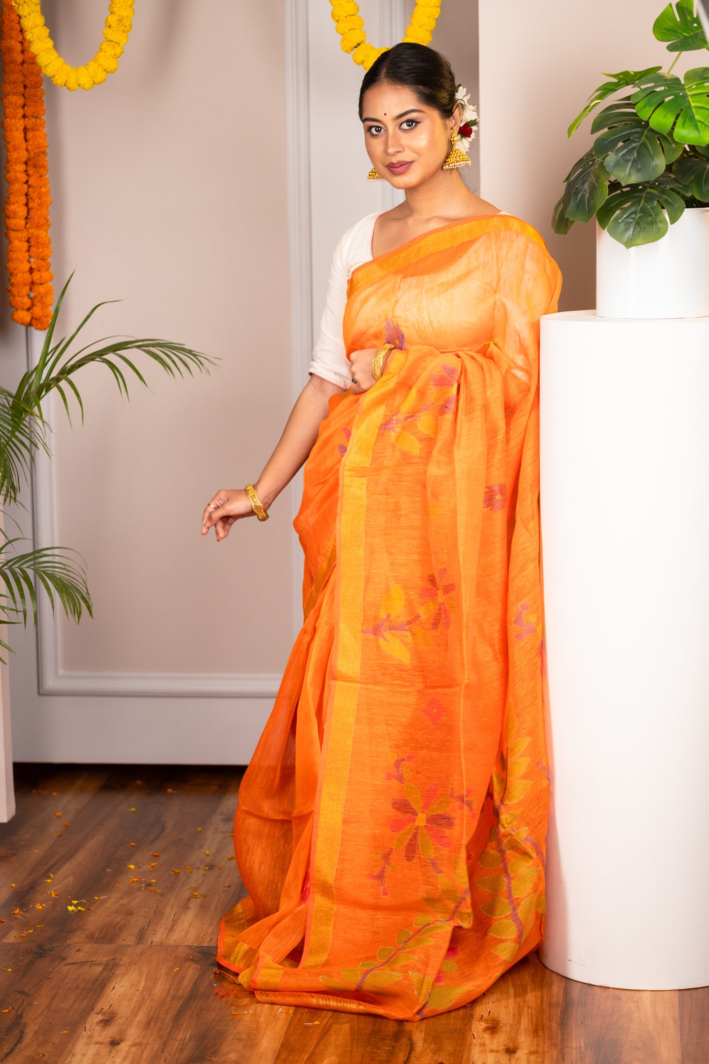 Rangrez Silk Jamdani Saree