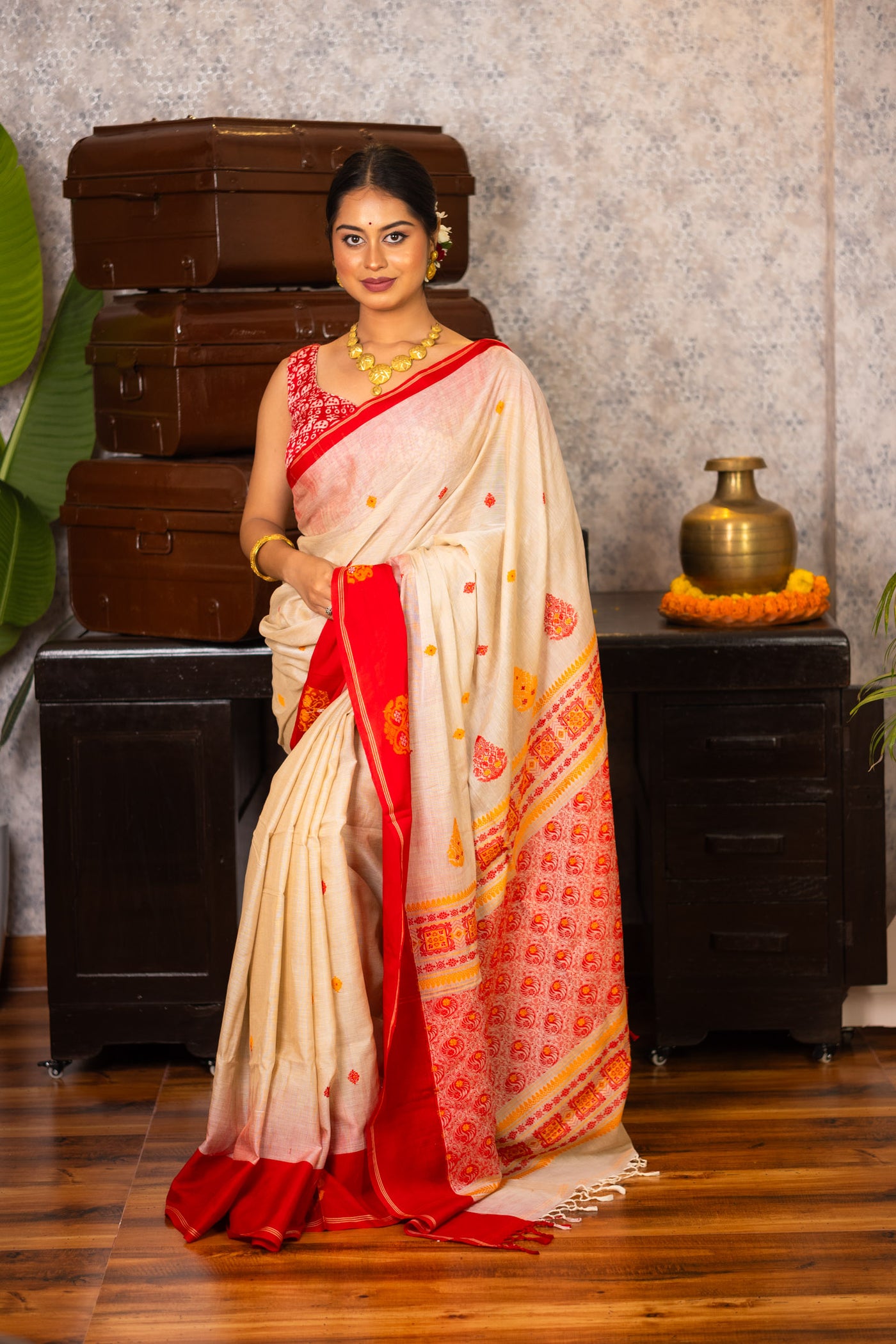 Mohini Tasar – Bengal Handloom Saree - Uttariya