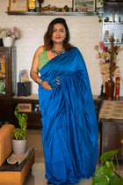 Blue Breeze Pompom Saree