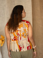 Kalamkari Sleeveless Jacket Top