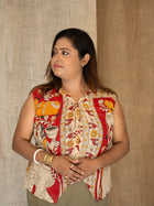 Kalamkari Sleeveless Jacket Top