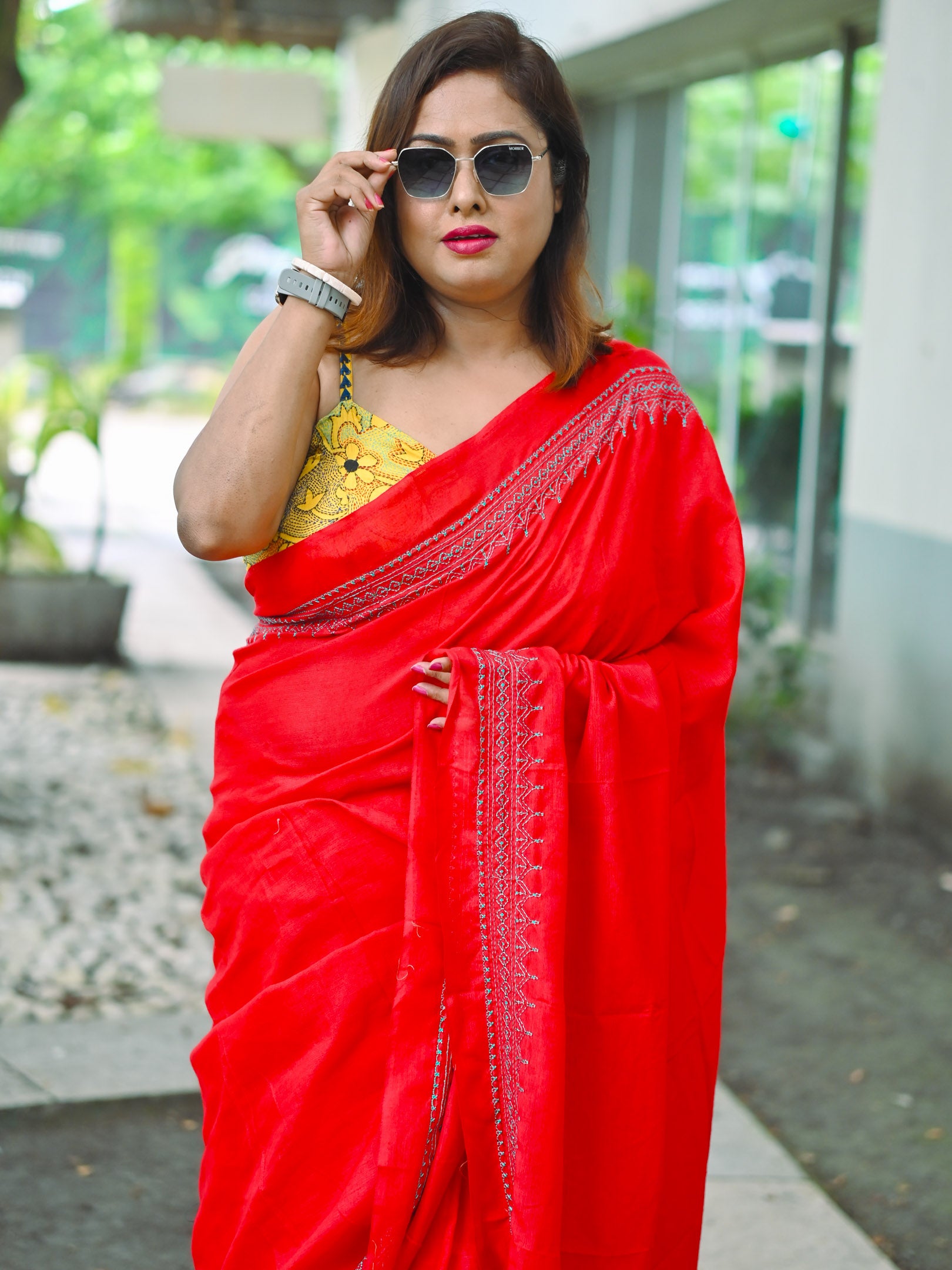 Vermilion love Saree