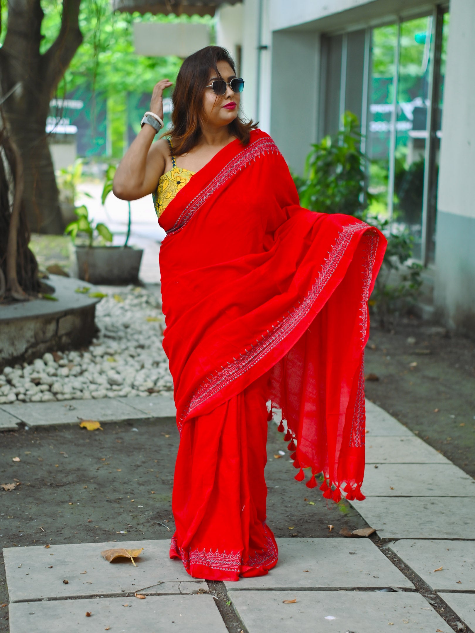Vermilion love Saree
