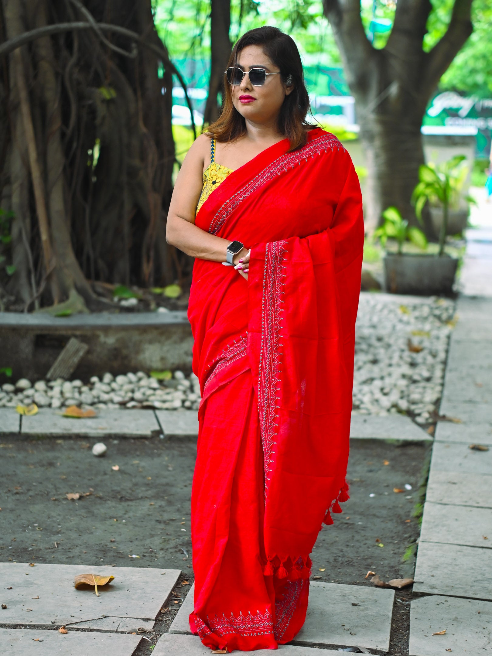 Vermilion love Saree