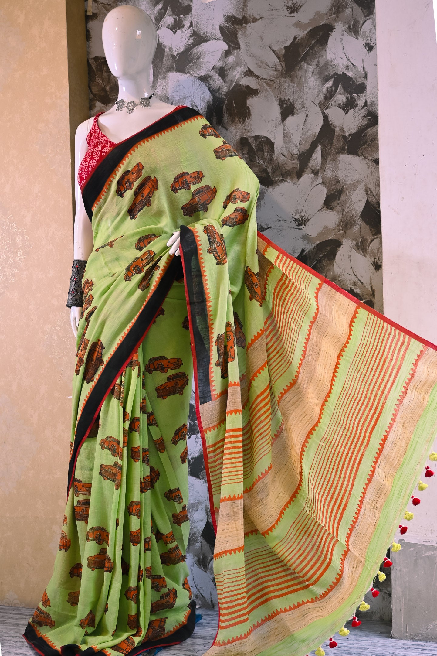 Green Taxi Saree