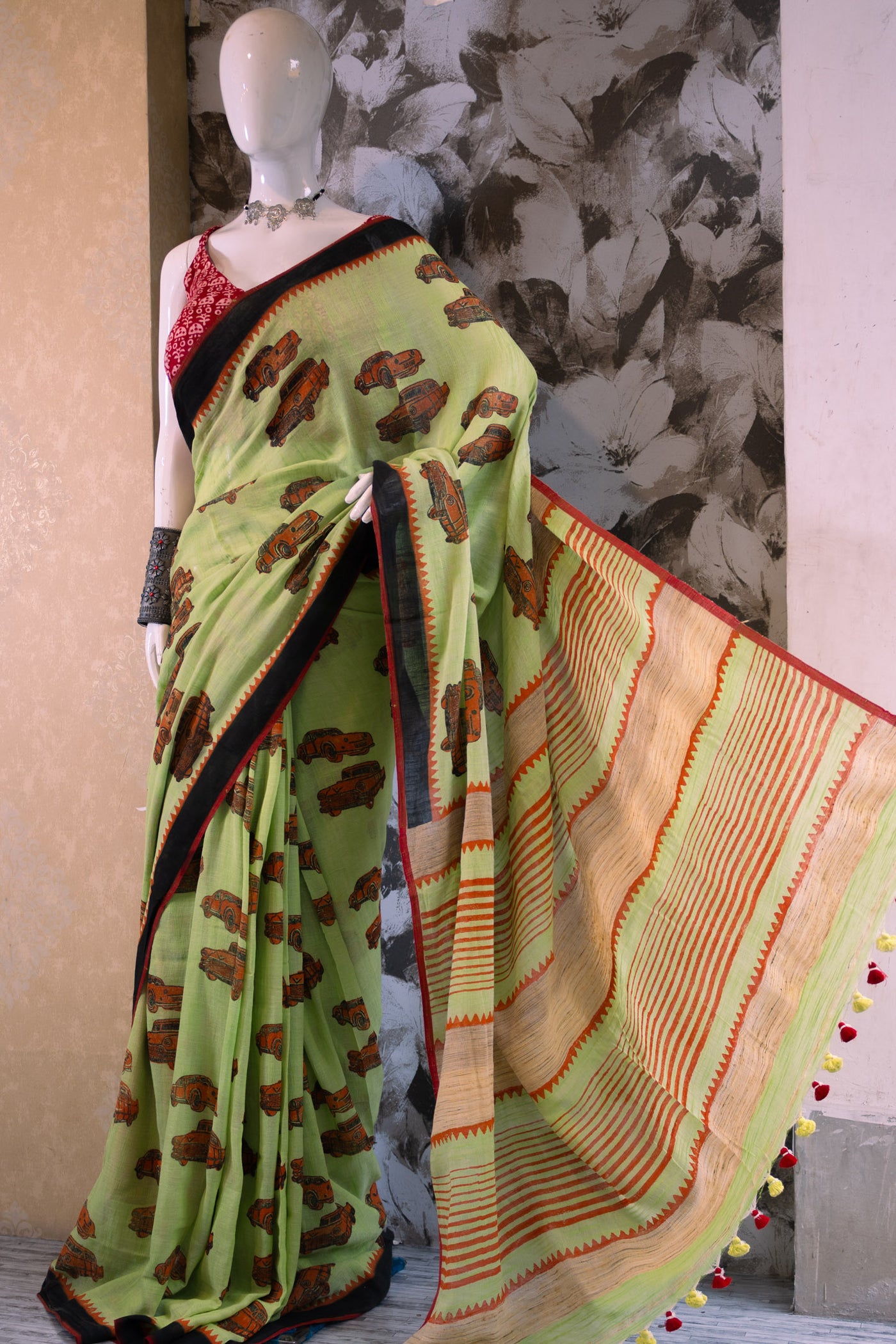 Green Taxi Saree