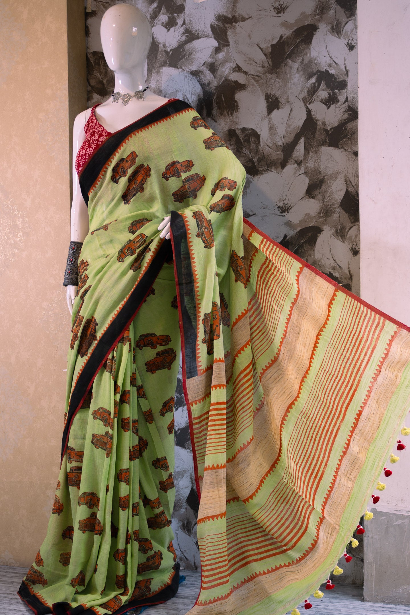 Green Taxi Saree