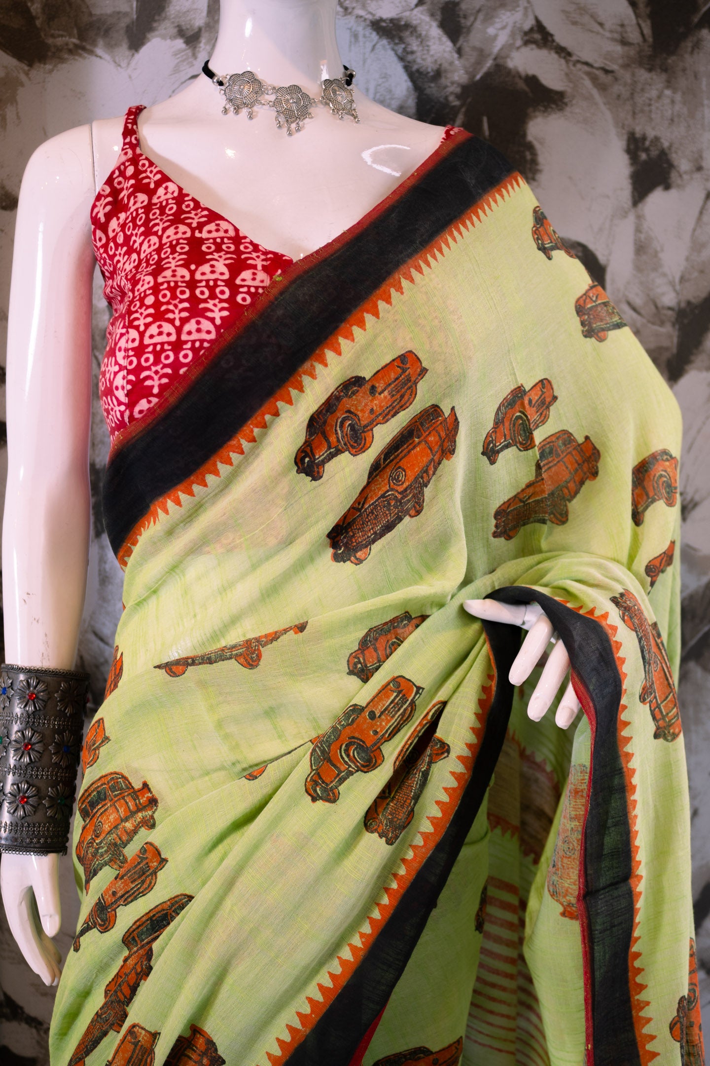 Green Taxi Saree
